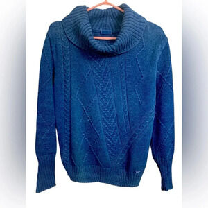 BLUE WILLI’S 100% Cotton,  Deep Blue Cable Knit Sweater